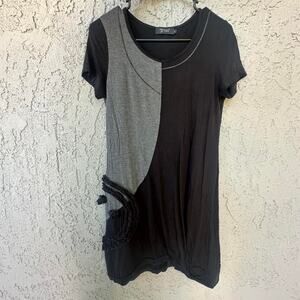 Y2k black gray dress